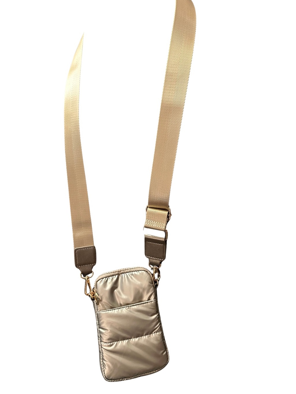 Chico’s Gold Quilted Crossbody Phone Bag